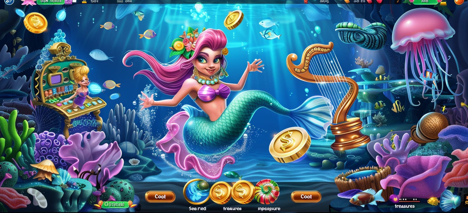 Caça-níqueis de sereia online com tesouros do mar no bet75 cassino